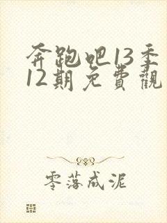 奔跑吧13季第12期免费观看