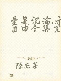 爱是沉沦,亦是自由全集完整版