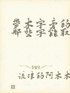 带木字旁的字有哪些字能取名字