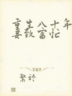 重生八十年代佳妻致富忙