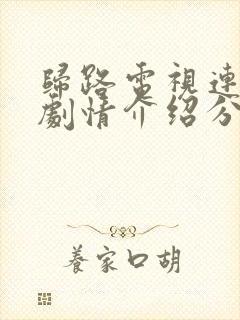 归路电视连续剧剧情介绍分集