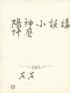 阳神小说讲的是什么