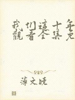 我们这十年在线观看全集免费播放高清封面