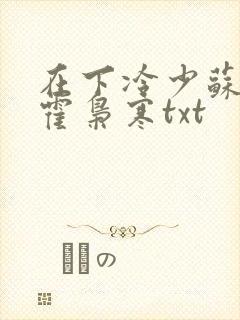 在下冷少苏婉,霍枭寒txt