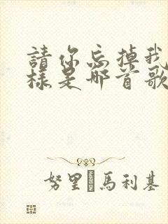 请你忘掉我的模样是哪首歌的歌词