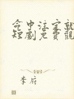 命中注定就是你短剧免费观看