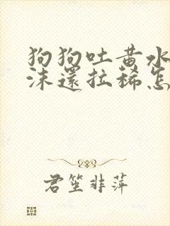 狗狗吐黄水带泡沫还拉稀怎么回事