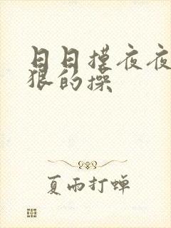 日日摸夜夜操狠狠的操
