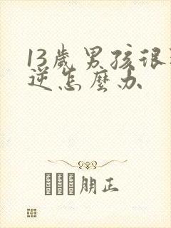 13岁男孩很叛逆怎么办