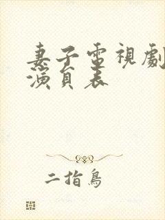 妻子电视剧全部演员表