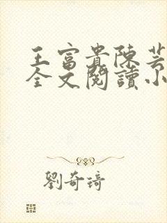 王富贵陈芸免费全文阅读小说