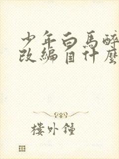 少年白马醉春风改编自什么小说封面