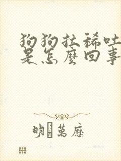 狗狗拉稀吐黄水是怎么回事