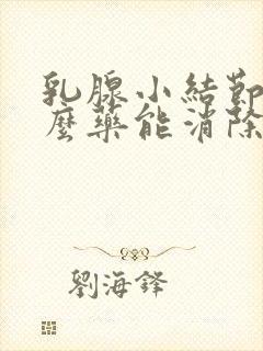 乳腺小结节吃什么药能消除