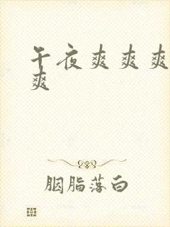 午夜爽爽爽爽爽爽封面