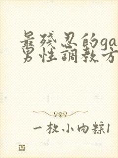 最残忍的gay男性调教方法