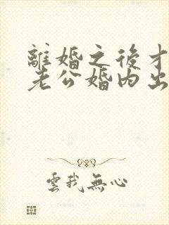 离婚之后才发现老公婚内出轨