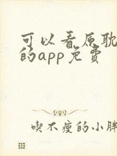 可以看原耽小说的app免费