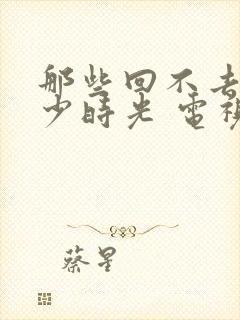 那些回不去的年少时光 电视剧封面