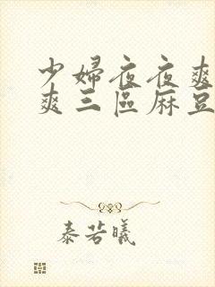 少妇夜夜爽天天爽三区麻豆av