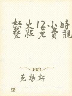 怒火12小时完整版免费观看封面