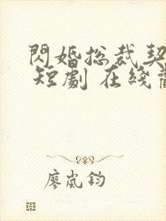 闪婚总裁契约妻 短剧 在线观看