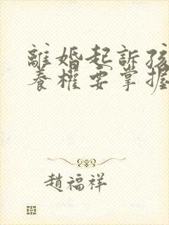 离婚起诉孩子抚养权要掌握哪些证据