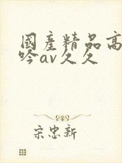 国产精品高潮呻吟av久久封面