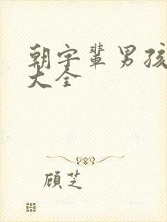 朝字辈男孩取名大全封面