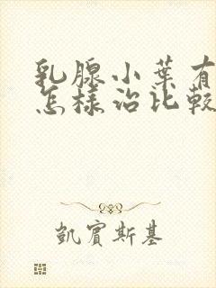 乳腺小叶有增生怎样治比较好