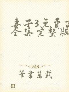 妻子3免费高清全集完整版封面