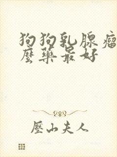 狗狗乳腺瘤吃什么药最好