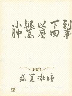 小腿以下到脚浮肿怎么回事