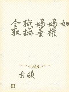 全职妈妈如何争取抚养权