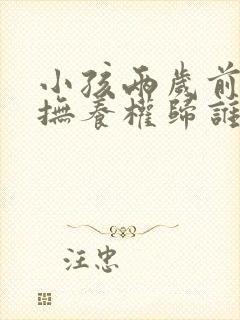 小孩两岁前离婚抚养权归谁