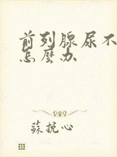 前列腺尿不出尿怎么办