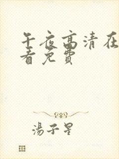 午夜高清在线观看免费