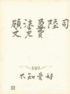 顾沫盈陆司宸全文免费