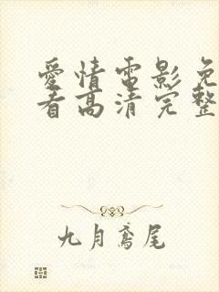 爱情电影免费观看高清完整版在线观看