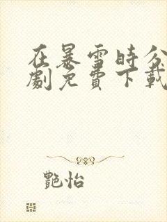 在暴雪时分电视剧免费下载