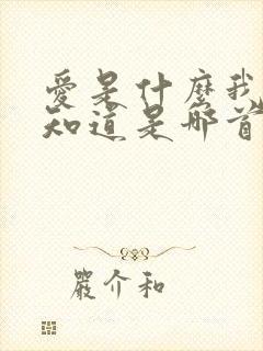 爱是什么我还不知道是哪首歌的歌词