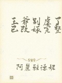 王爷别虐了王妃已改嫁完整版封面