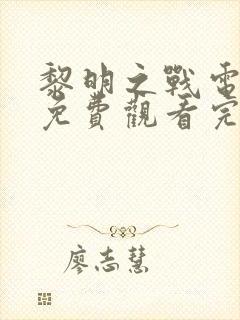 黎明之战电视剧免费观看完整版封面