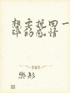 想要挽回一段破碎的感情