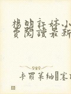 杨明许婷小说免费阅读最新章节