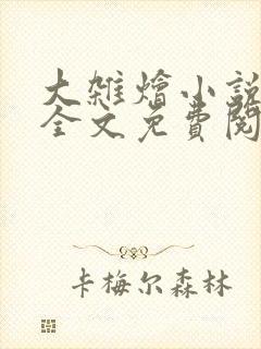 大杂烩小说在线全文免费阅读笔趣阁