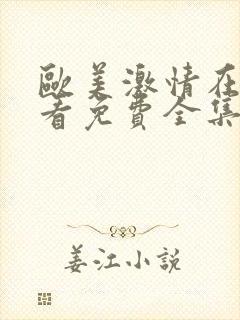 欧美激情在线观看免费全集不卡顿