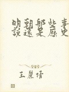 明朝那些事是小说还是历史