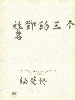 姓邓的三个字取名