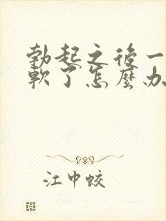 勃起之后一会就软了怎么办